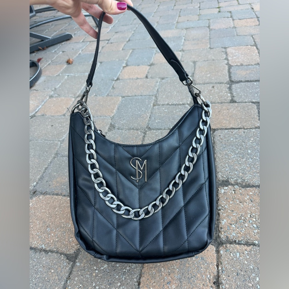 Black Steve Madden shoulder bag with chain detail